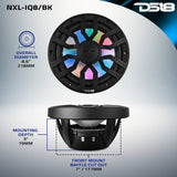 NXL 8' 2-Way Coaxial Marine Speaker with Bullet Tweeter and Digital Led Lights | 175W RMS 4-Ohm - detail view | Silarius