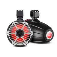 NXL 8' Neodymium Marine and Powersports Towers with Built-in Passive Radiator, 1' Driver and LED R... - front view | Silarius