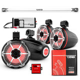 PU-TUBE 4x 8' Marine Towers Speakers with RGB LED Lights, 4-Channel Marine Amplifier and AMPKIT f... - detail view | Silarius