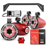 JL-TUBEUP 4x 8" Marine Tower Speakers with RGB LED, 4-Channel Marine Amplifier and AMPKIT for Jeep JLU - detail view | Silarius