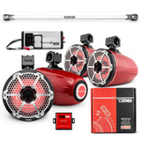 PU-TUBE 4x 8' Marine Towers Speakers with RGB LED Lights, 4-Channel Marine Amplifier and AMPKIT f... - detail view | Silarius