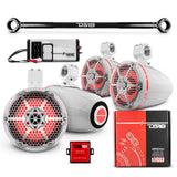 JK-TUBE 4x 8' Marine Towers Speakers with RGB LED Lights, 4-Channel Marine Amplifier and AMPKIT f... - detail view | Silarius