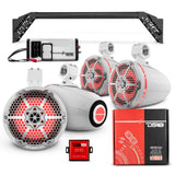 JL-TUBEUP 4x 8" Marine Tower Speakers with RGB LED, 4-Channel Marine Amplifier and AMPKIT for Jeep JLU - detail view | Silarius