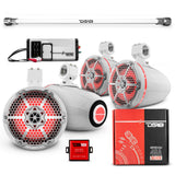 PU-TUBE 4x 8' Marine Towers Speakers with RGB LED Lights, 4-Channel Marine Amplifier and AMPKIT f... - detail view | Silarius