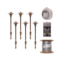 CAST CLCK3ADI Premium Lighting Walking Path Kit, Solid Sand-CAST Bronze, (6) CCH2CB, (6) CALED2, (1) CLW142500, (1) CJ150SSMT, (1) CTPC, (1) CTTC, (2) C61335