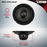 6.5' Slim Motorcycle & Motorsports Loudspeaker With Neodymium Magnet and Water Resistant Carbon F... - detail view | Silarius