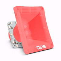 DS18 PRO-H44CL 1' Throat Transparent Plastic Driver Horn With RGB Lights - front view | Silarius