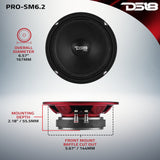 PRO 6.5' Slim Mid-Range Loudspeaker with Water-Resistant Cone | 200W RMS 2-Ohm - detail view | Silarius
