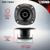 DS18 PRO-TWN2 3" High Compression Neodymium Hybrid Driver/Tweeter 100 Watts 1" Polyimide 4-Ohm Vc