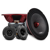 Pro Audio Loudspeakers & Tweeters Package - Pair PRO-X8.4BM + Pair of PRO-TW1X/BK - front view | Silarius