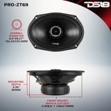 PRO-ZT 6x9' Coaxial Mid-Range Loudspeaker with Water-Resistant Cone Built-in Bullet Tweeter and G... - detail view | Silarius