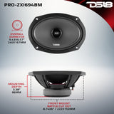 PRO-ZXI 6x9' Mid-Range Bullet Loudspeaker Neodymium/Ferrite Magnets | 300W RMS 4-Ohm - detail view | Silarius