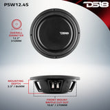PS Shallow-Mount Water Resistant 12" Subwoofer | 600W RMS Single Voice Coil 4-Ohm - detail view | Silarius