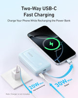 Anker Zolo Power Bank (10K, 30W) with a 5.4-inch (13.7 cm) built-in USB-C cable. - detail view | Silarius