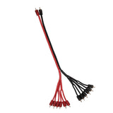 DS18 R2M12M Level 2 RCA 100% Copper OFC Y Connector 2 MALE to 12 MALE 1.5 Feet - RED