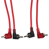 100% OFC Ultra Flex 2-Channel RCA with 90 Degree Ends, Dual Twist Wire, Red Braided Jacket - 6 ft - side view | Silarius