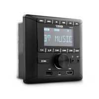 RV and Trailers Headunit 2.75' LCD screen , 2 Zones, 4 volts Output,HDMI, BT, RDS 4 X 50 Watts - front view | Silarius