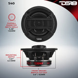 SELECT 4' 2-Way Coaxial Speaker with Grille | 40W RMS 4-Ohm - detail view | Silarius