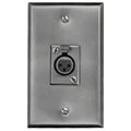 Switchcraft J3FS 1 Gang XLR Wall Plate Pre-Loaded with (1) Rectangular 3-Pin XLR Female Connector, Stainless Steel