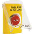 STI SS2224PS-EN Stopper Station, Indoor, Flush or Surface, Momentary, FUEL PUMP SHUT DOWN English Label, Yellow