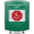 STI G3A129EX-EN Push Button with Shield, Turn-to-Reset, "EMERGENCY EXIT" Label English, Green