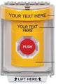 STI SS2241ZA-EN Indoor / Outdoor Flush with Horn Turn-to-Reset Stopper Station with Non-Returnable Custom Label English, Yellow