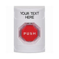 STI SS2305ZA-EN Stopper Station, No Cover, Momentary (Illuminated), Custom Text Label, White