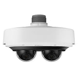 Hanwha PNM-C12083RVD/KEX 2x6MP AI Outdoor IR Vandal Dome IP Camera with 3.54-6.69 mm Lens, TAA Compliant, White