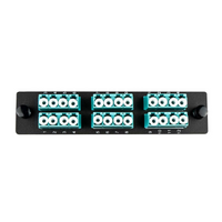 Cleerline SSF-LC24-MM-OM3-4 Adapter Plate, 24 Fiber, Quad, LC/UPC, 50 µm OM3-4, Aqua