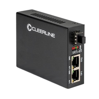 Cleerline SSF-SFP-RJ452POE-1G-EU 1 x SFP to 2 x RJ45 Gb Ethernet Fiber Optic Media Extender with POE+