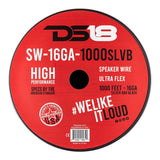 16-GA Speaker Wire 1000 Feet -Silver and Black - detail view | Silarius