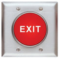 SDC 442U Momentary Single Pole Double Throw 2-5/8" Red Mushroom Switch, Satin Stainless Steel