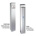 SDC BPS6PV Surface Mount Bollard, 6" x 6" x 42", Push Panel Prep