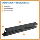 Tripp Lite SRCABLEDUCT1U Rack Horizontal Cable Manager (finger duct) 1URM
