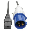 Eaton Tripp Lite P070-010 Power Cord Extension Cable IEC309 to C19, Heavy Duty, 16A, 10', Black