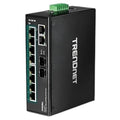 TRENDnet TI-PG102 10-Port Industrial Gigabit PoE+ DIN-Rail Switch, 20Gbps