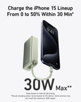 Anker Nano Power Bank (30W, Built-In USB-C Cable) - detail view | Silarius