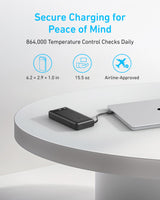 Anker Power Bank (20K, 87W, Built-In USB-C Cable) - detail view | Silarius