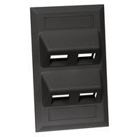 Hubbell AFP14BK Single-Gang Keystone Wallplate, Angled, 4-Port, Black
