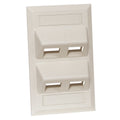 Hubbell AFP14I Single-Gang Keystone Wallplate, Angled, 4-Port, Ivory