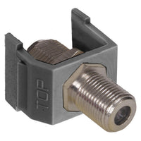 Hubbell NSF70GY Coaxial Cable Connector, Snap-Fit, F-Connector, Nickel