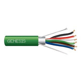 Genesis 32162105 18/6 Stranded Shielded Cable, Plenum, CMP, FT6, 1000' (304.8 m) Reel-in-a-Box, Green