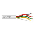 Genesis 43011001 22/4 Solid Unshielded Fire Alarm Cable, Riser, FPLR, 1000' (304.8 m) Reel, White
