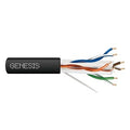 Genesis 50921108 23/4-Pair Cat 6 Plus Unshielded (U/UTP) Networking Cable, Riser, CMR, FT4, 1000' (304.8 m) Pull Box, Black