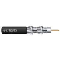 Genesis 53071108 RG6 CCS 75 Ohm Coaxial with Quad-Shield Cable, Riser, CATVR, FT4, 1000' (304.8 m) Pull Box, Black