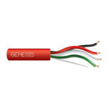Genesis 45261004 16/4 Stranded Unshielded Fire Alarm Cable, Plenum, FPLP, 1000' (304.8 m) Reel, Red