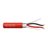 Genesis 46061004 16/2 Solid Shielded Fire Alarm Cable, Plenum, FPLP, 1000' (304.8 m) Reel, Red