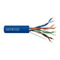 Genesis 50781106 24/4-Pair Cat 5e Unshielded (U/UTP) Networking Cable, Riser, CMR, 1000' (304.8 m) Pull Box, Blue