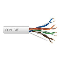 Genesis 50881101 24/4-Pair Cat 5e Unshielded (U/UTP) Plenum Cable, Plenum, CMP, FT6, 1000' (304.8 m) Pull Box, White