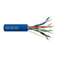 Genesis 63611106 23/4-Pair Cat 6 Unshielded (U/UTP) Networking Cable, Plenum, CMP, FT6, 1000' (304.8 m) Pull Box, Blue